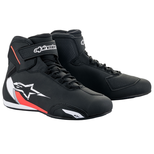 Alpinestars Sektor Shoes - Black/White/Flo Red