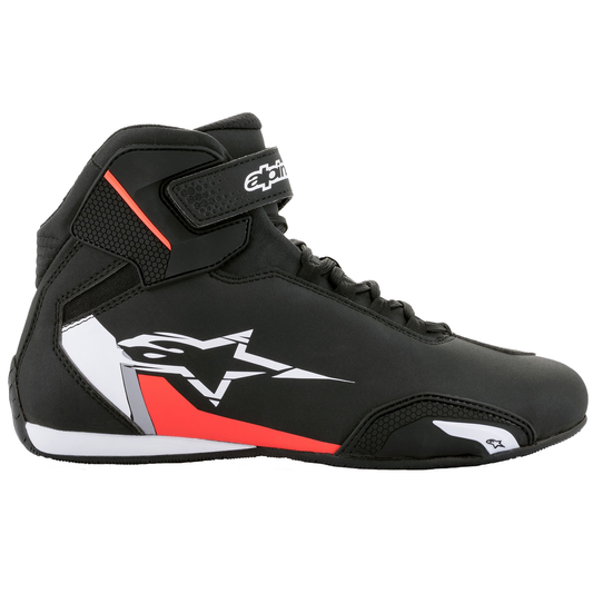 Alpinestars Sektor Shoes - Black/White/Flo Red
