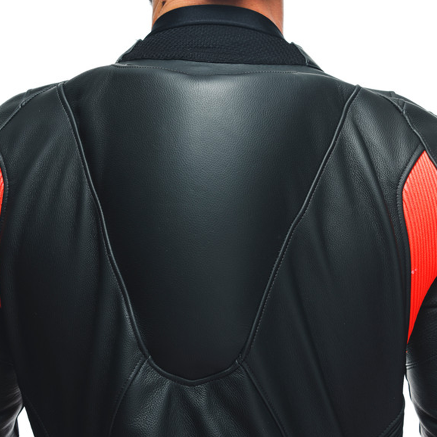 Dainese Tosa 1 Piece Leather Suit Perf. - Black/Flo Red/White