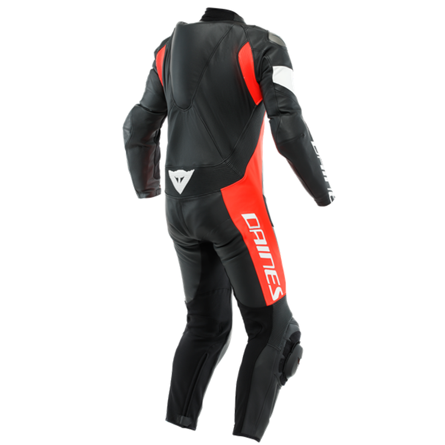 Dainese Tosa 1 Piece Leather Suit Perf. - Black/Flo Red/White