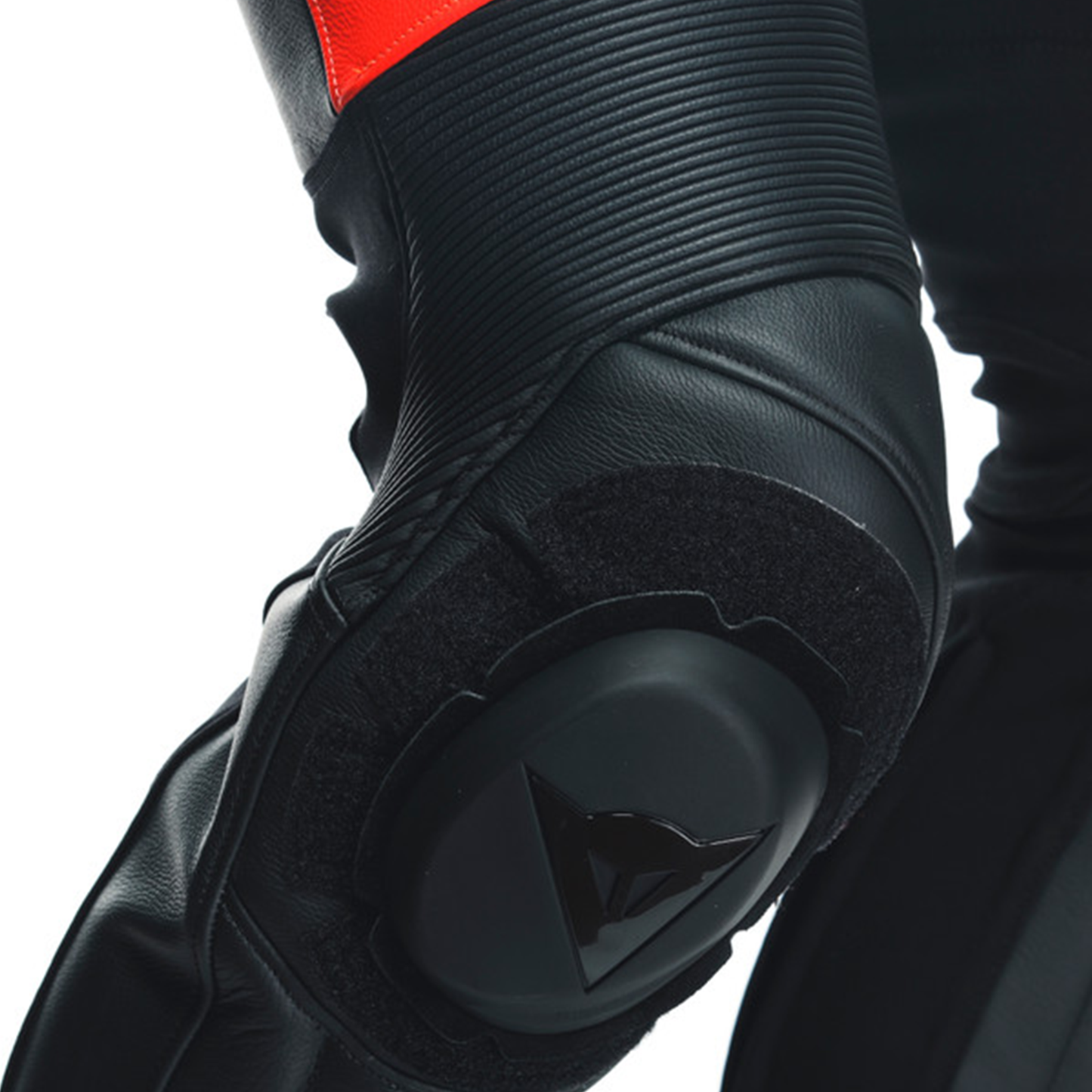 Dainese Tosa 1 Piece Leather Suit Perf. - Black/Flo Red/White