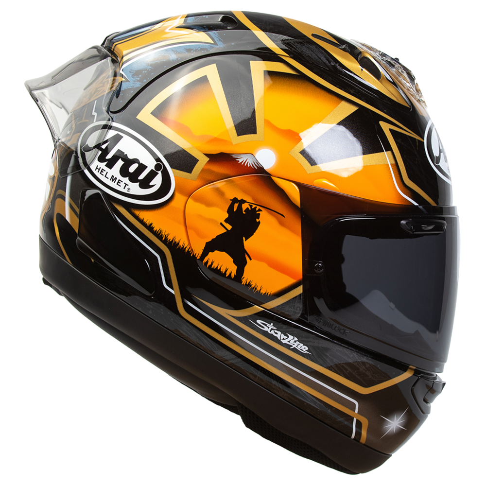 Arai Arai RX-7V Evo - Pedrosa Spirit Gold - Side View