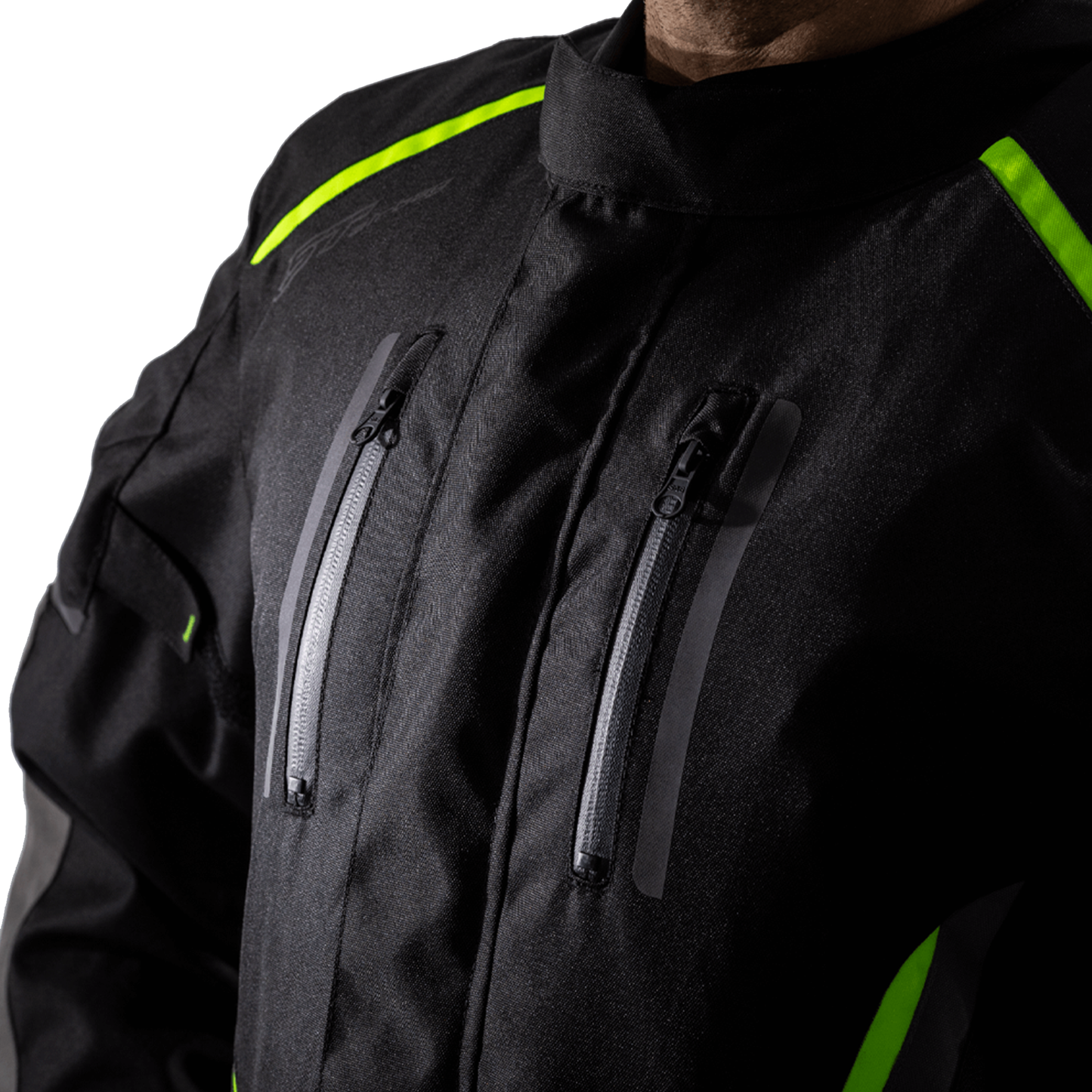 RST Axiom Airbag CE Men's Textile Jacket - Black/Grey/Flo Yellow (2145)