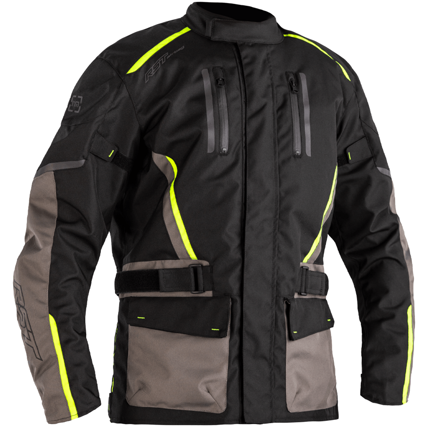 RST Axiom Airbag CE Men's Textile Jacket - Black/Grey/Flo Yellow (2145)
