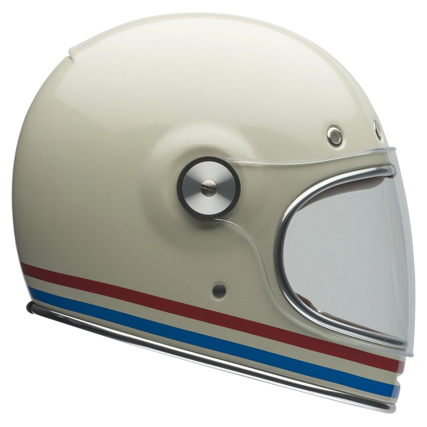 Bell Bell Bullitt - Stripes Pearl White/Oxblood/Blue - Front View