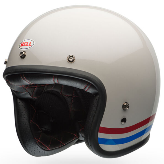 Bell Custom 500 - Stripes Pearl White