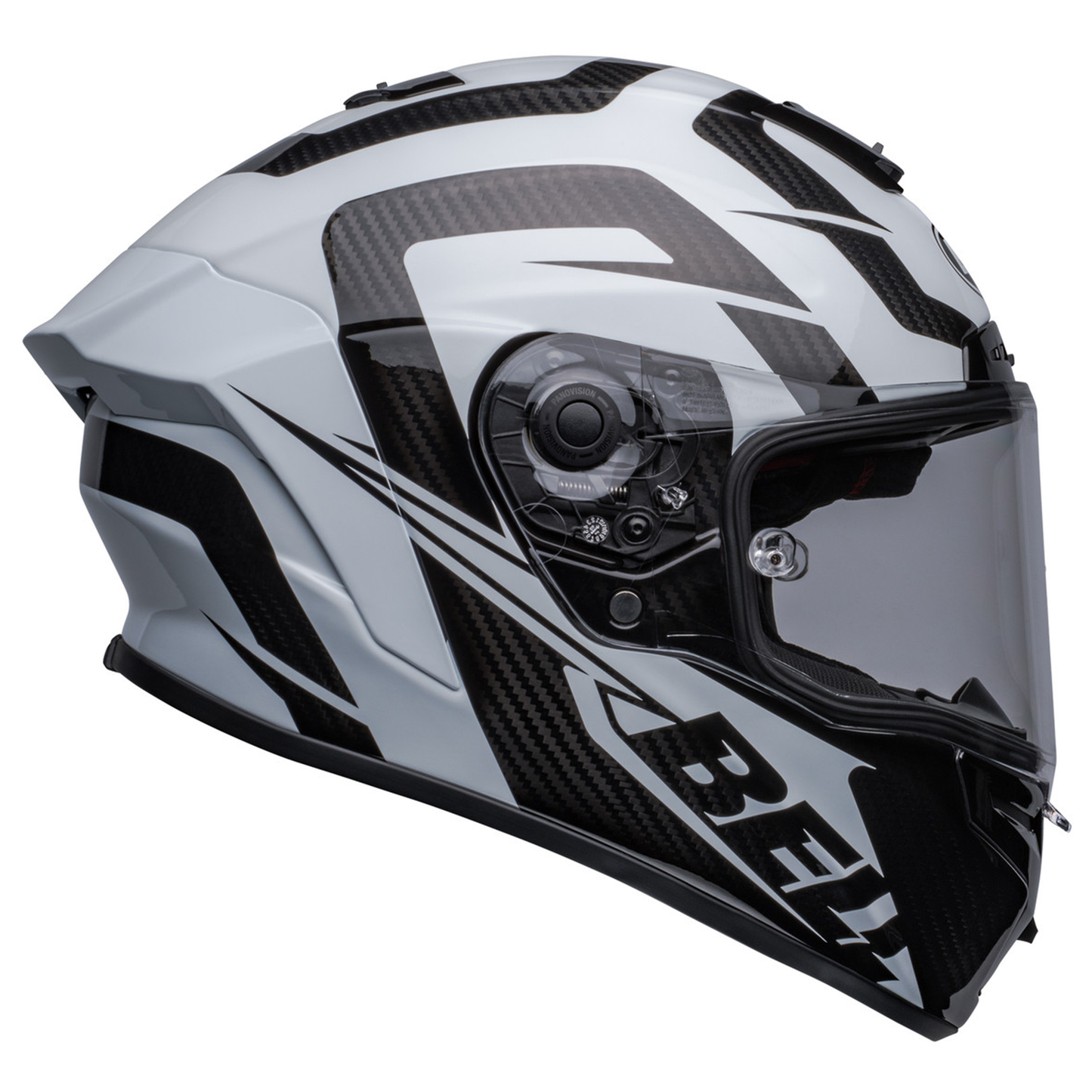 Bell Bell Race Star Flex DLX - Labyrinth Gloss White/Black - Protint Visor - View 14