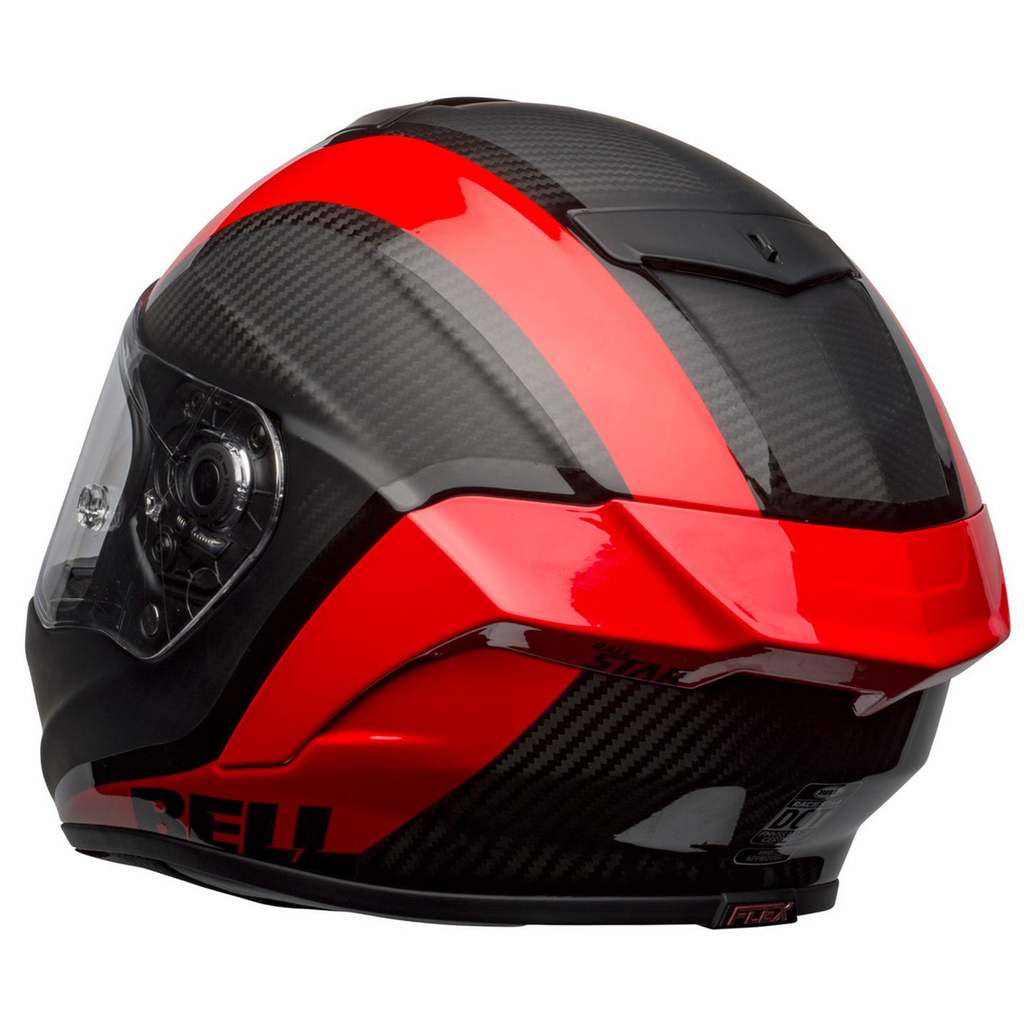Bell Race Star Flex DLX - Tantrum Matt/Gloss Black/Red - Protint Visor