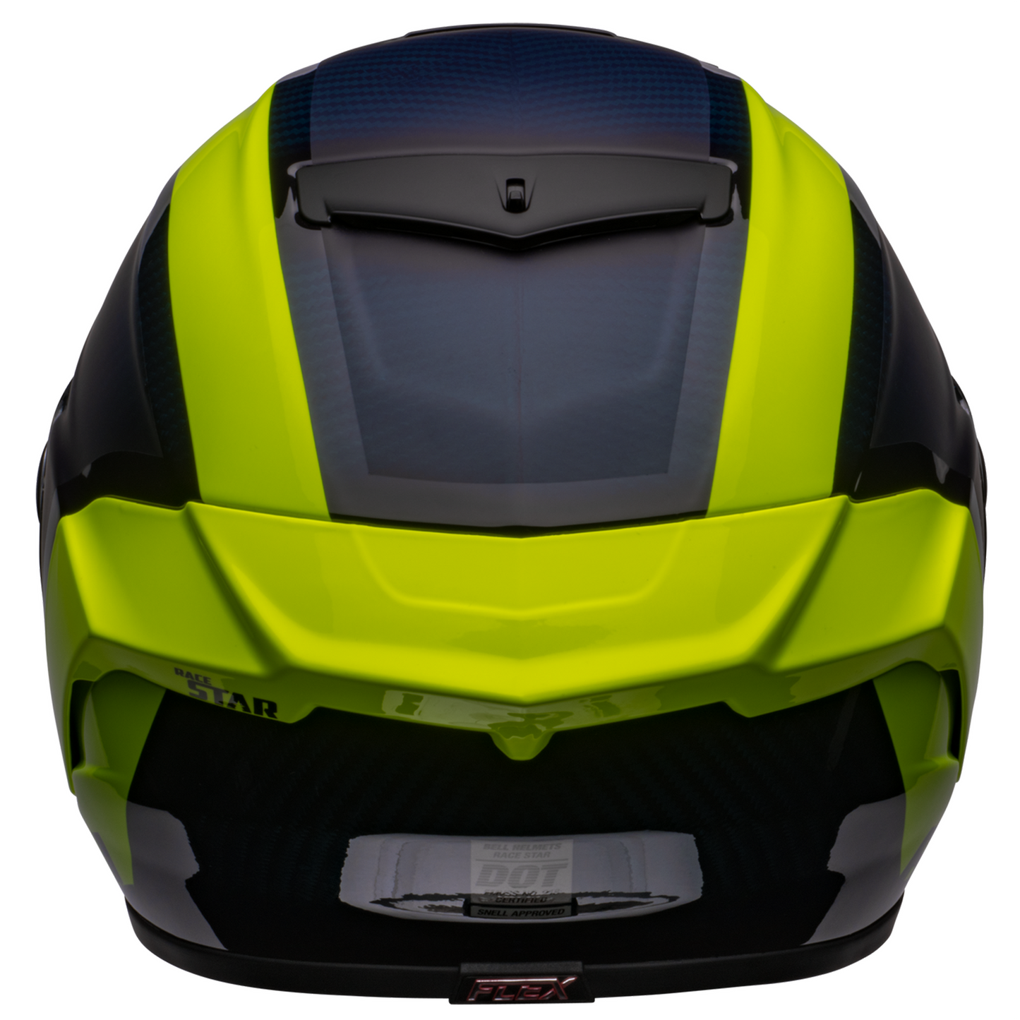 Bell Race Star Flex DLX - Tantrum 2 Matt/Gloss Dark Blue/Hi-Viz Yellow - Protint Visor