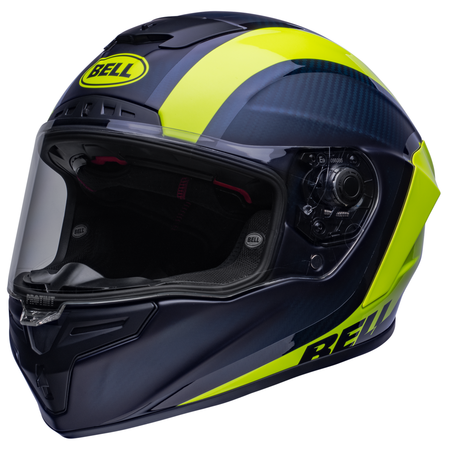 Bell Race Star Flex DLX - Tantrum 2 Matt/Gloss Dark Blue/Hi-Viz Yellow - Protint Visor