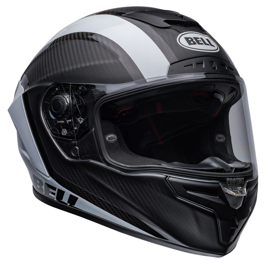 Bell Race Star Flex DLX - Tantrum 2 Matt/Gloss Black/White - Includes Protint Visor