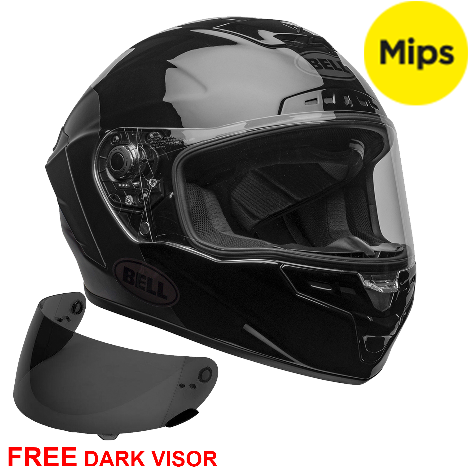 Bell Star DLX MIPS Lux Checkers Motorcycle Helmet Includes Dark