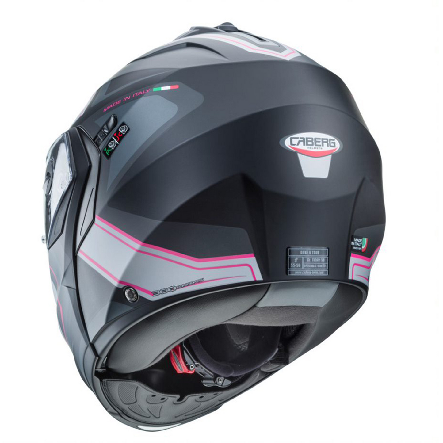 Caberg Caberg Duke II - Tour Matt Black/Pink/Anthracite/Silver - Detail View