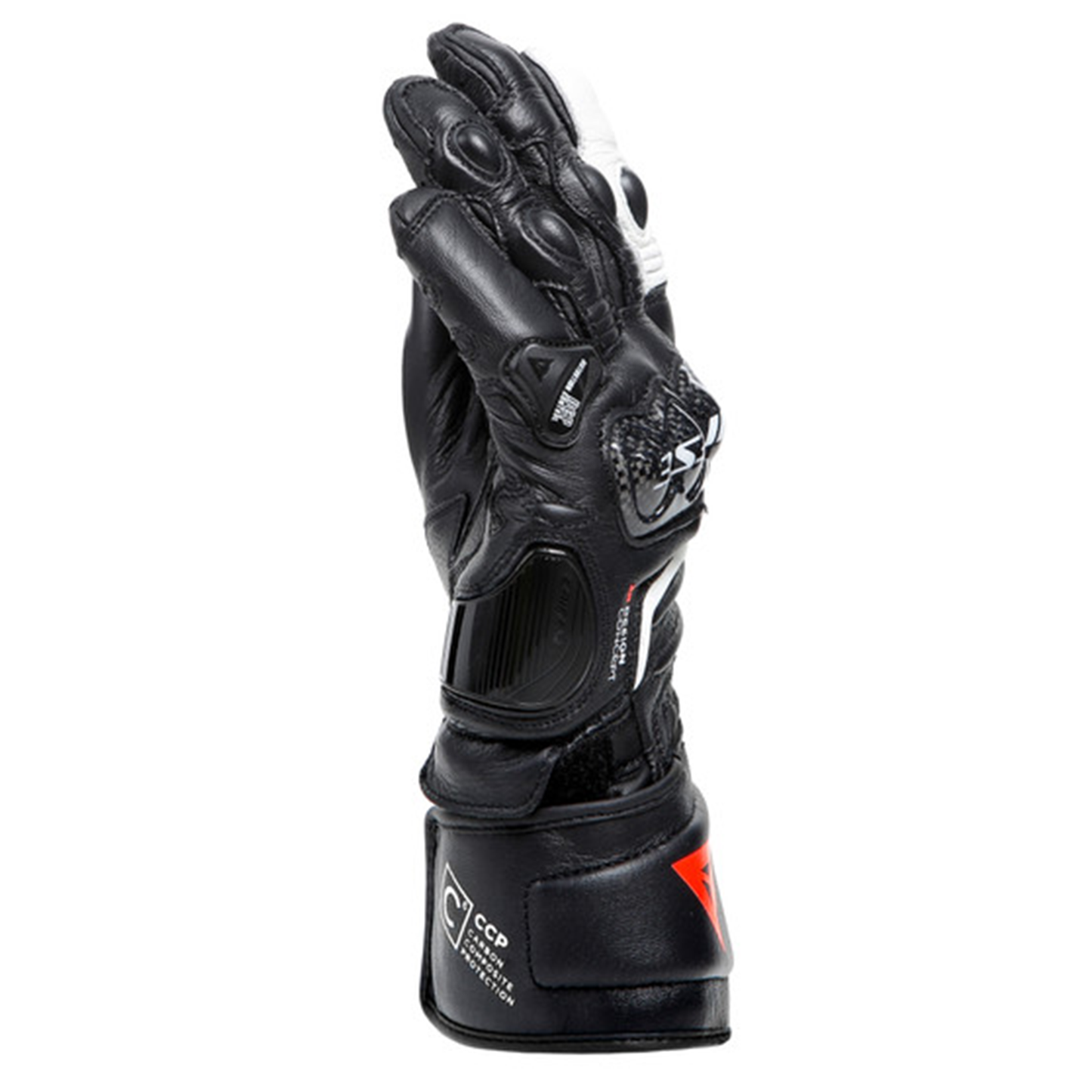 Dainese Dainese Carbon 4 Long Leather Ladies Gloves - Black/Black/White (948) - View 12