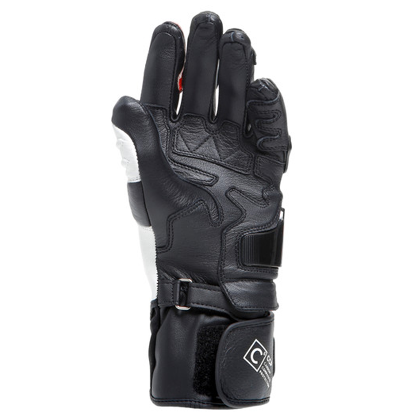 Dainese Dainese Carbon 4 Long Leather Ladies Gloves - Black/White/Flo Red (N32) - Interior View