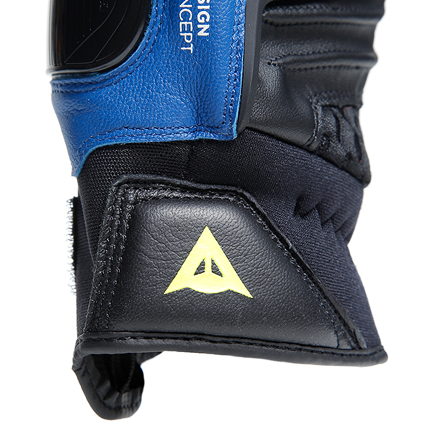 Dainese Carbon 4 Short Leather Gloves - Racing Blue/Black/Flo Yellow
