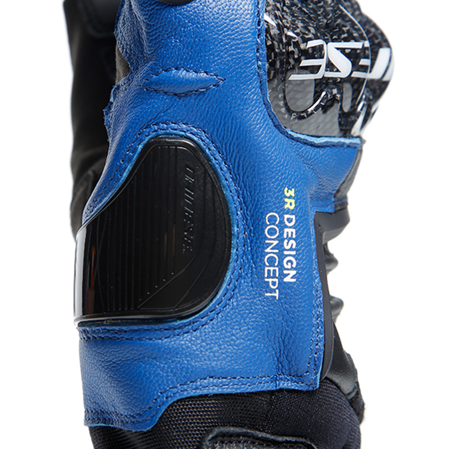 Dainese Carbon 4 Short Leather Gloves - Racing Blue/Black/Flo Yellow