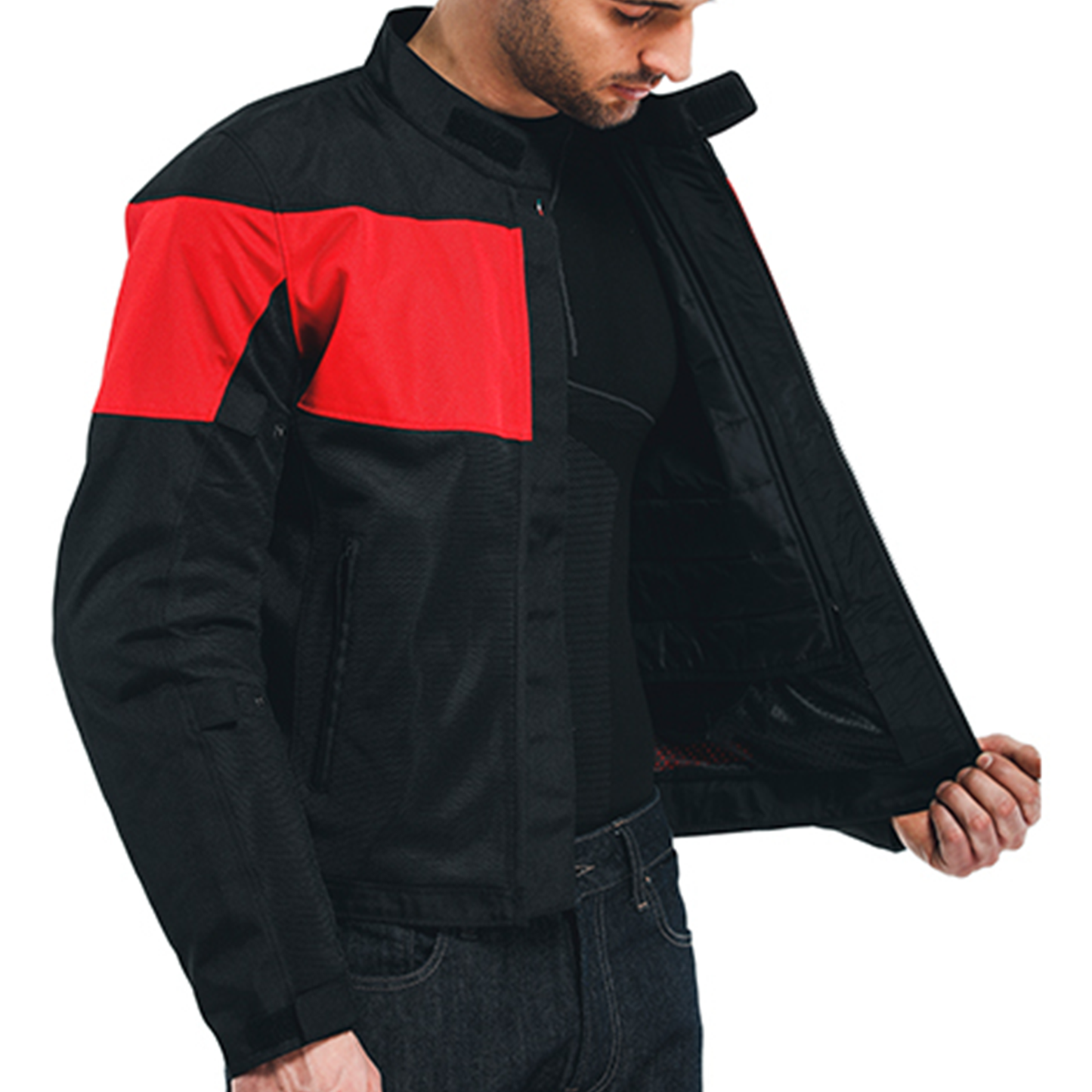Dainese Elettrica Air Tex Jacket - Black/Lava Red