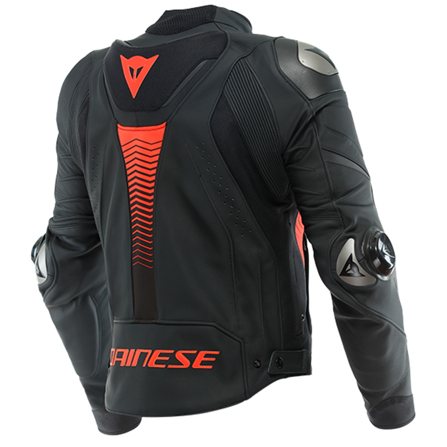 Dainese Dainese Super Speed 4 Leather Jacket - Matt Black/Flo Red (51G) - Side View
