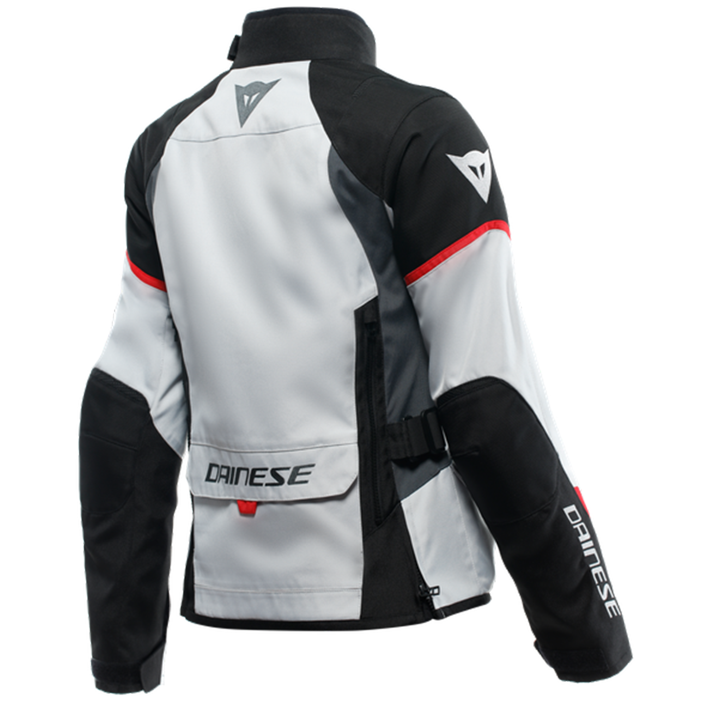 Dainese Dainese Tempest 3 D-Dry Lady Jacket - Glacier Grey/Black/Lava Red (45G) - Side View