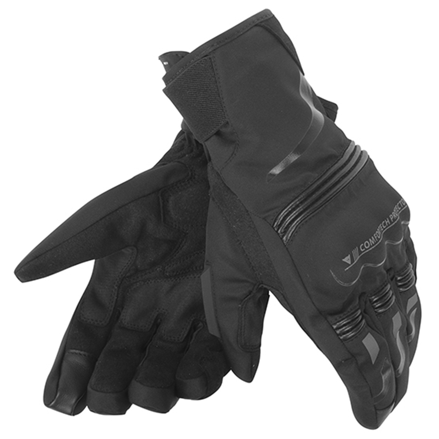 Dainese Dainese Tempest Unisex D-Dry Short Gloves - Black/Black - Front View