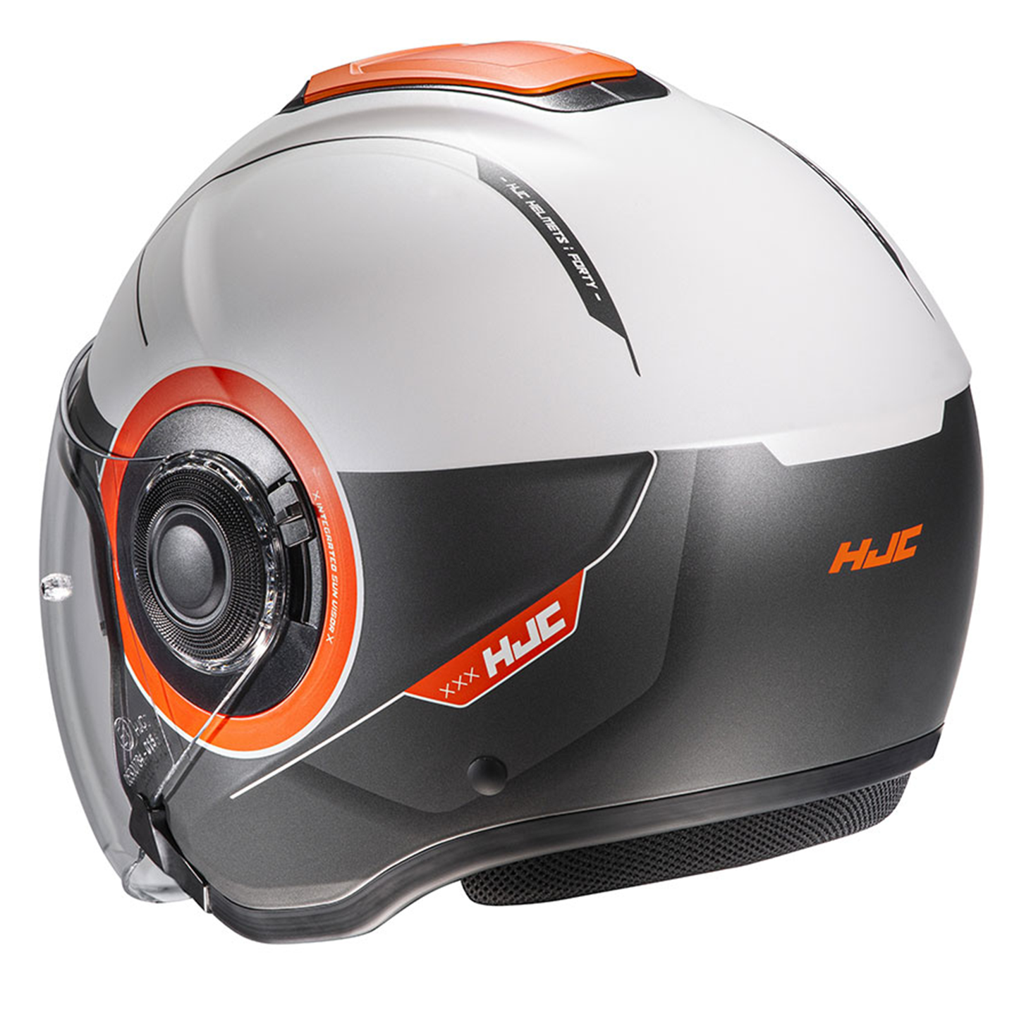 HJC HJC I40 - Panadi Black White Orange - Rear View