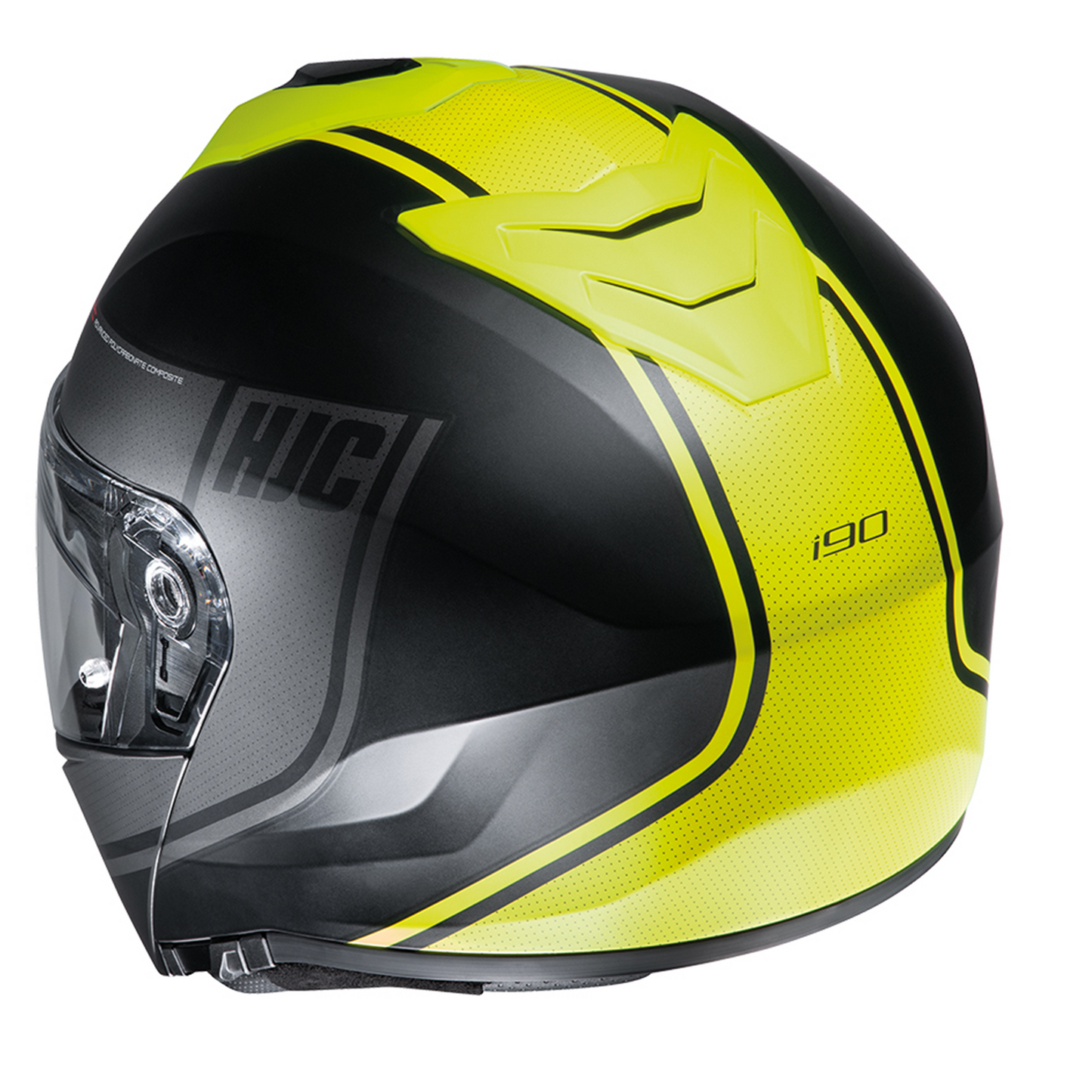 HJC HJC I90 - Davan Yellow - Rear View