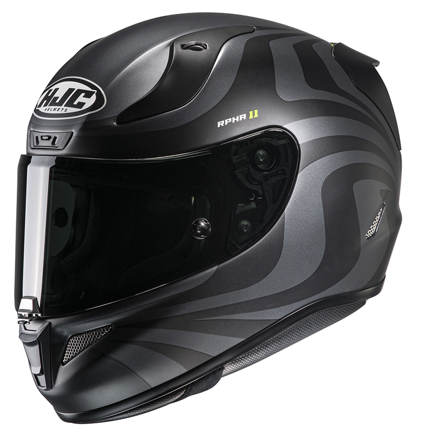 HJC HJC RPHA 11 - Eldon Black Grey Yellow - Includes Free Light Smoke Visor - Side View