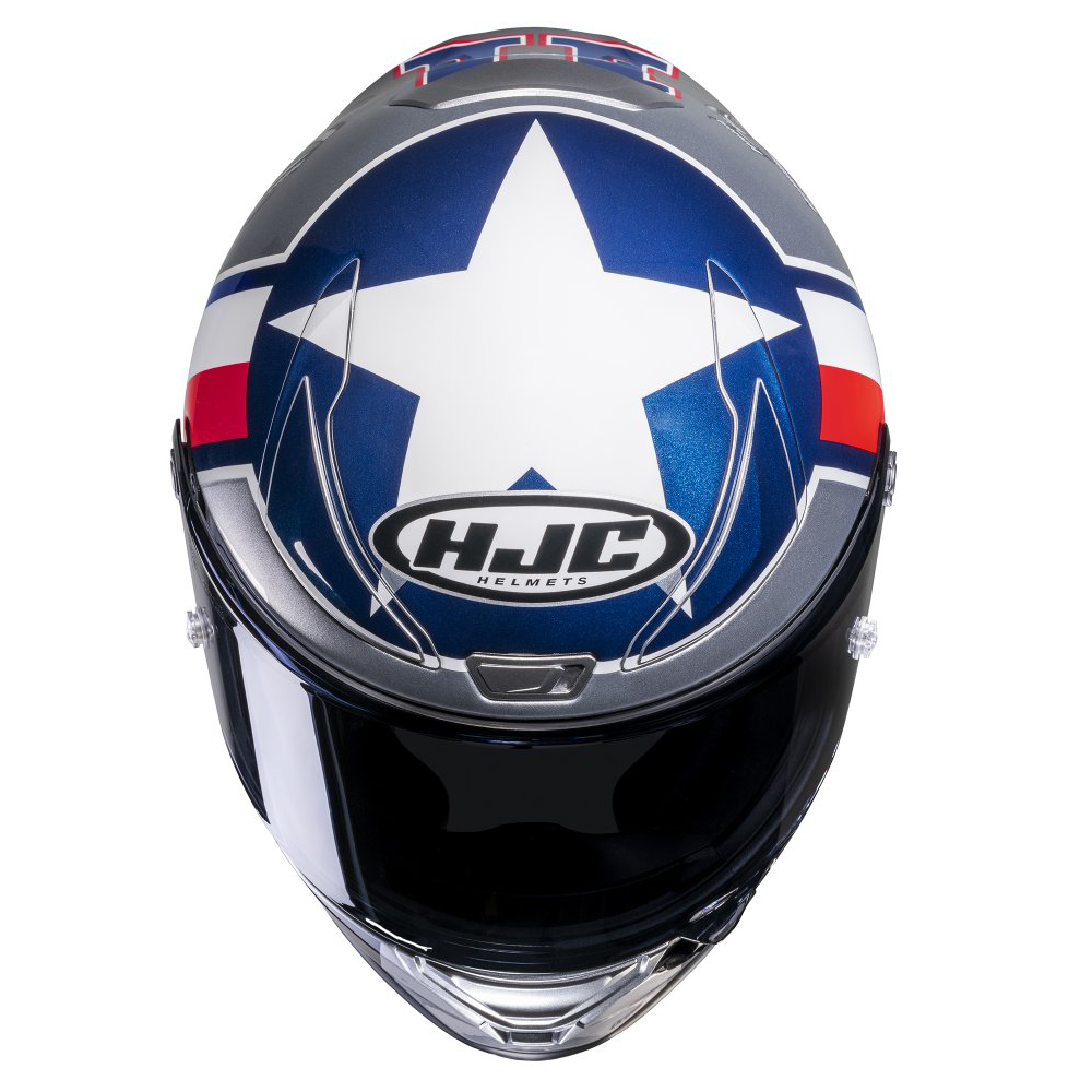 HJC HJC RPHA 1 - Nomaro MC21 White Red Blue - Free Light Smoke Visor - Detail View
