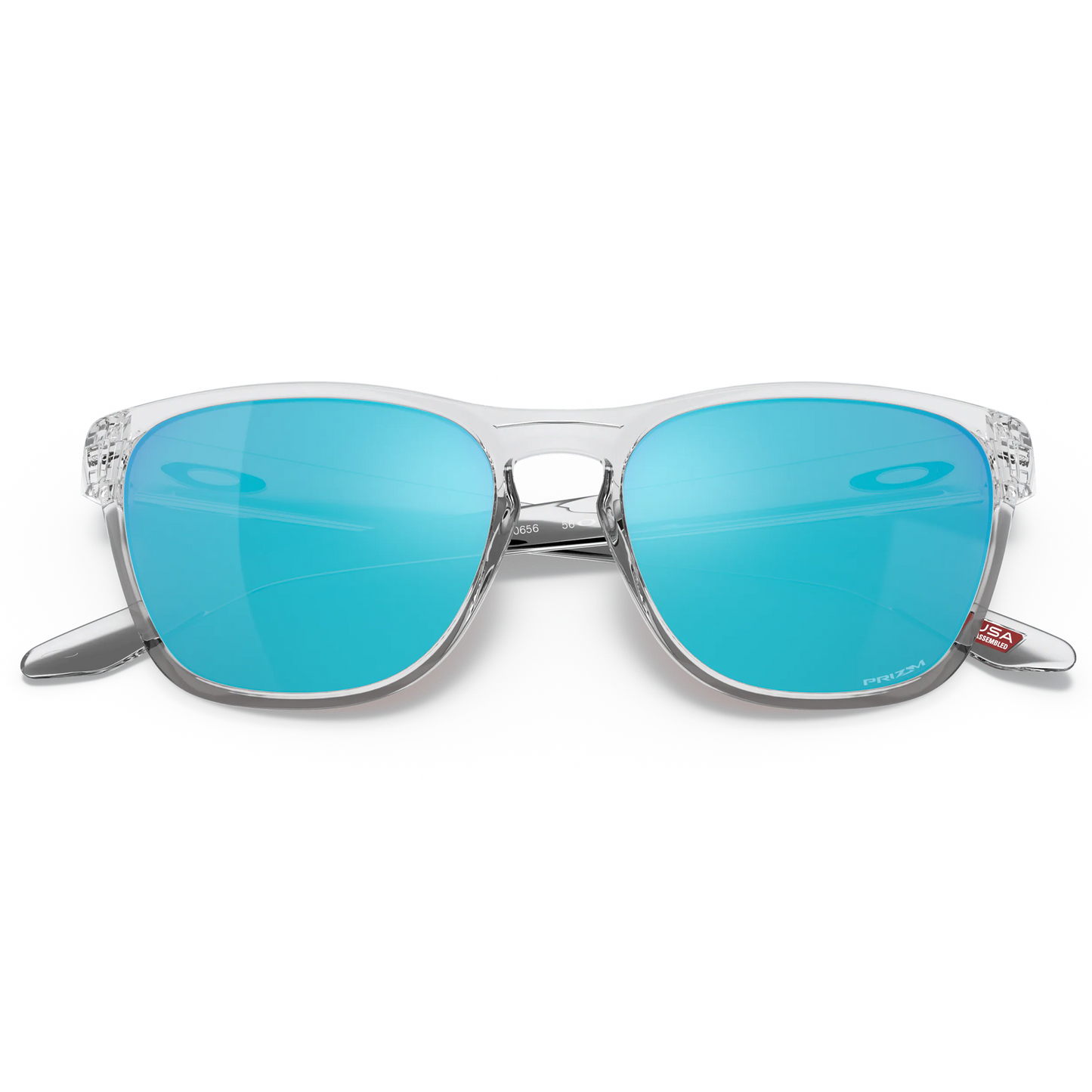 Oakley Manorburn Sunglasses (Polished Clear) Prizm Sapphire Lens
