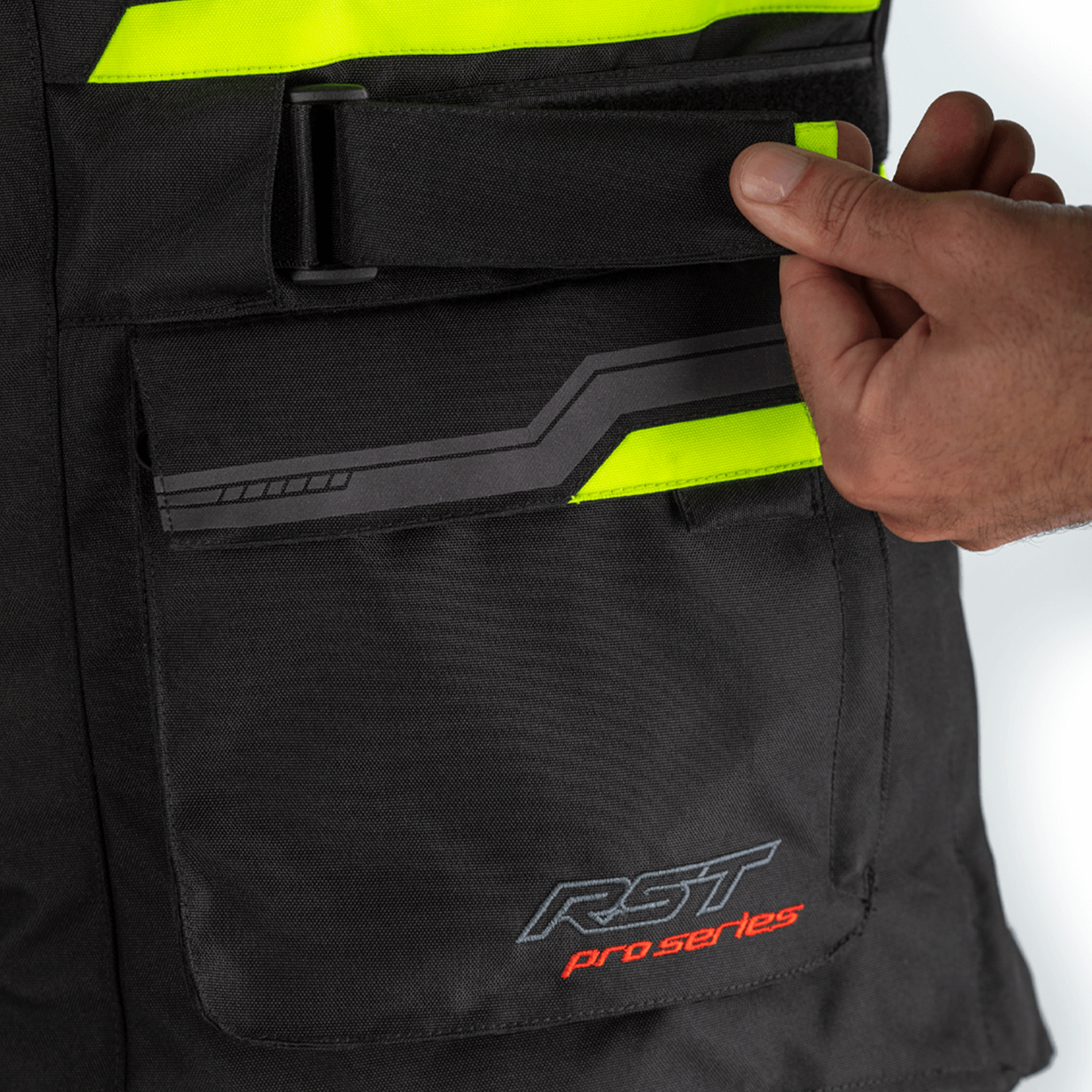 RST RST Paragon 6 Airbag (CE) Men's Textile Jacket - Black/Flo Yellow - (2561) - View 13