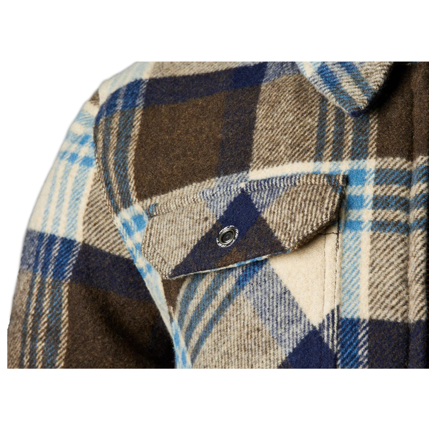 RST RST Brushed Men's Textile Shirt - Brown/Blue Check - Interior View