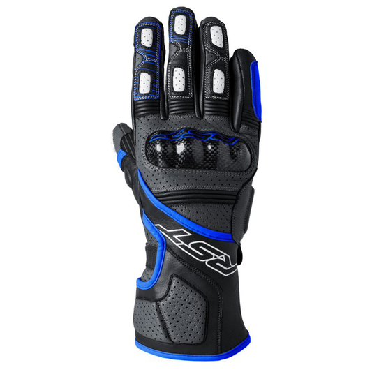 RST Fulcrum (CE) Leather Gloves - Grey/Blue/Black