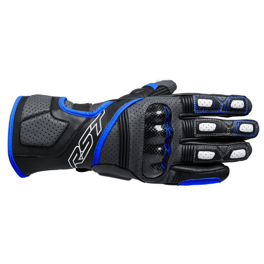 RST Fulcrum (CE) Leather Gloves - Grey/Blue/Black