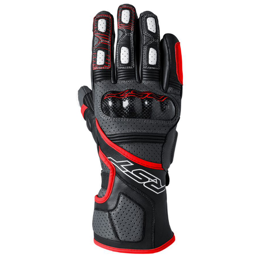 RST Fulcrum (CE) Leather Gloves - Grey/Red/Black