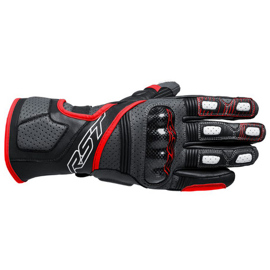 RST Fulcrum (CE) Leather Gloves - Grey/Red/Black