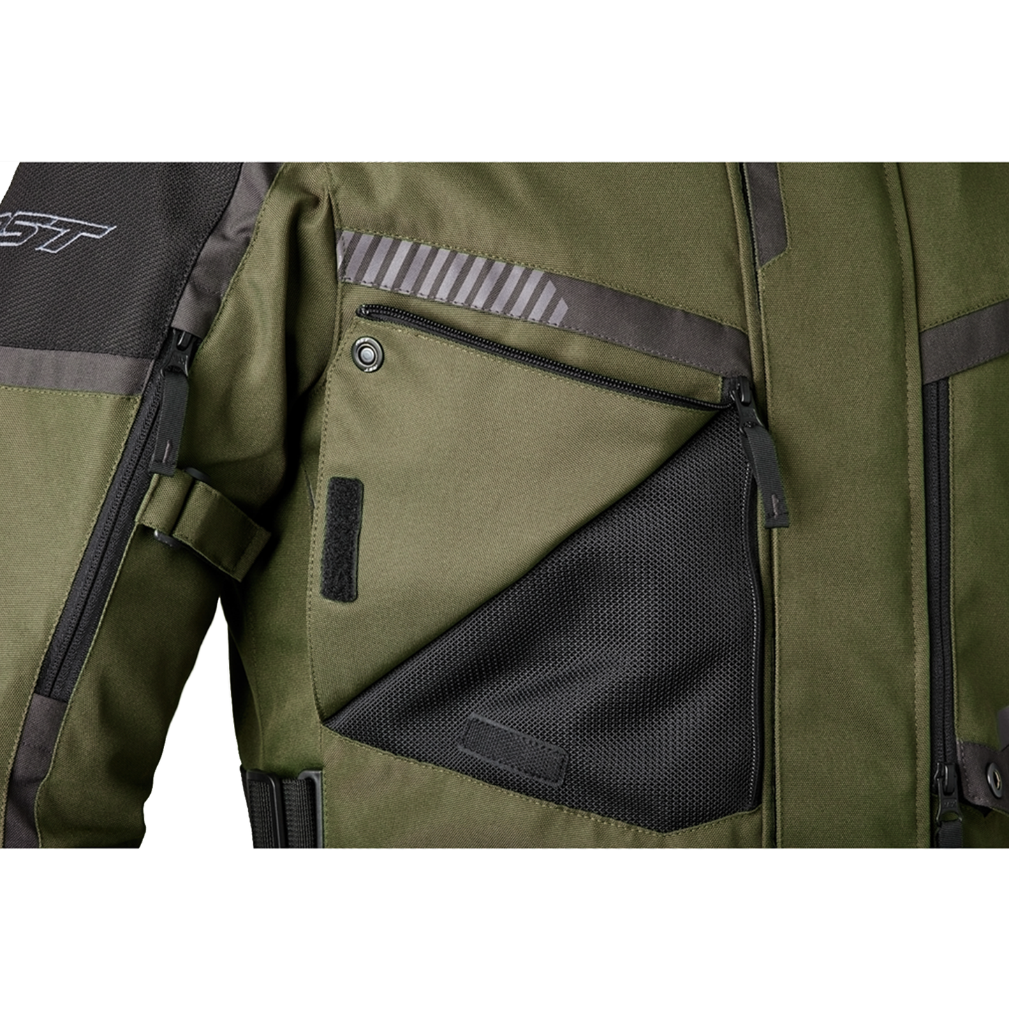 RST RST Maverick Evo (CE) Men's Textile Jacket - Khaki/Grey - Detail View