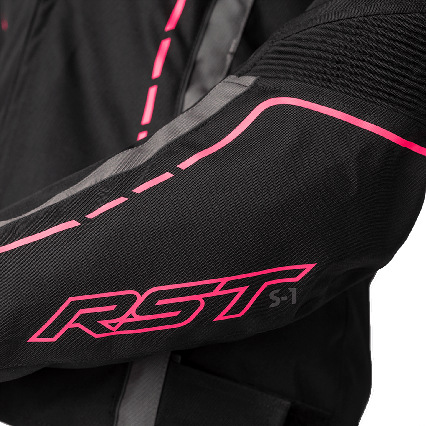 RST S1 CE Ladies Textile Jacket - Black/Neon Pink