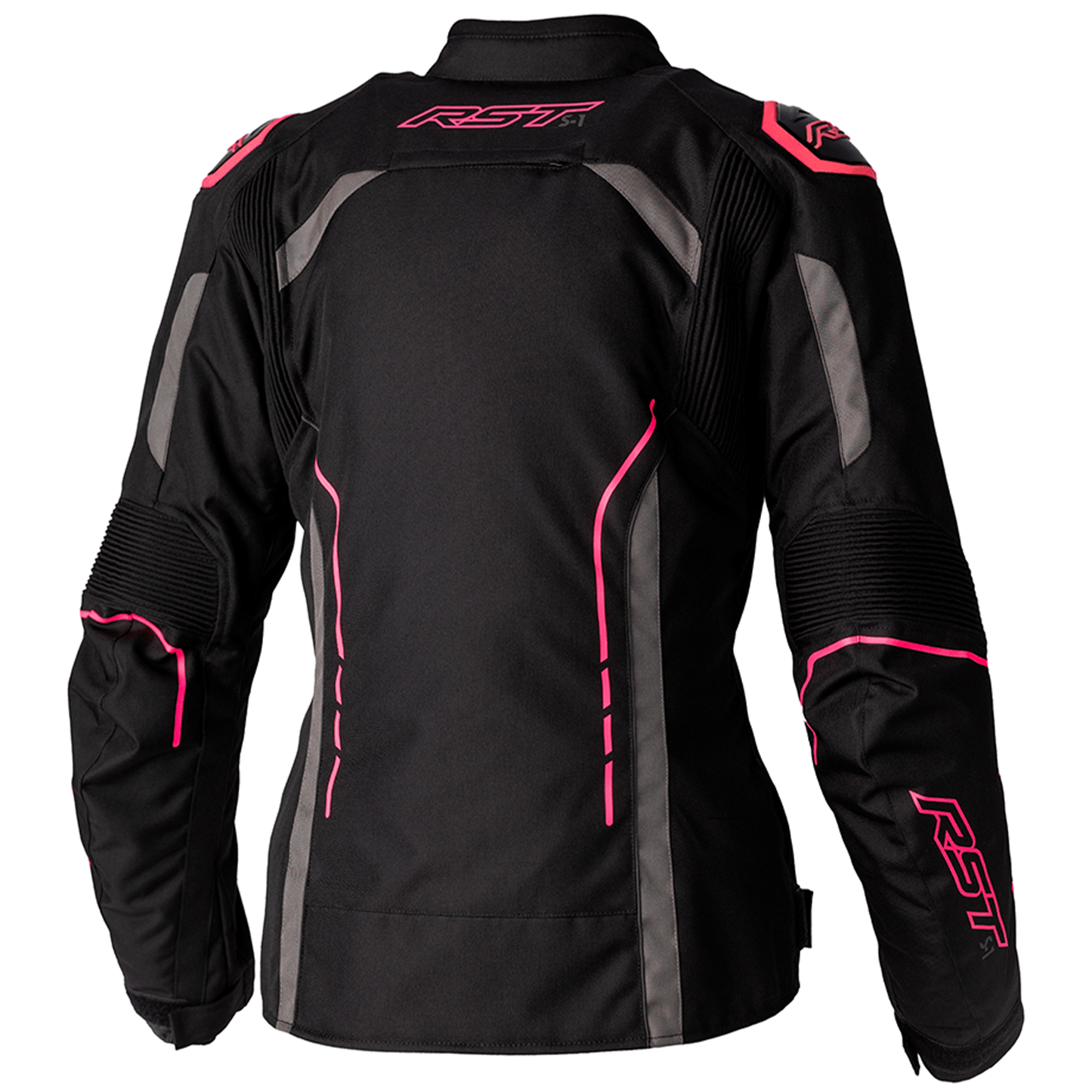 RST S1 CE Ladies Textile Jacket - Black/Neon Pink