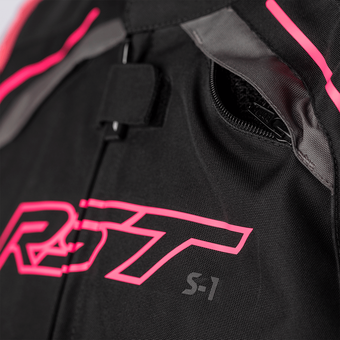 RST S1 CE Ladies Textile Jacket - Black/Neon Pink