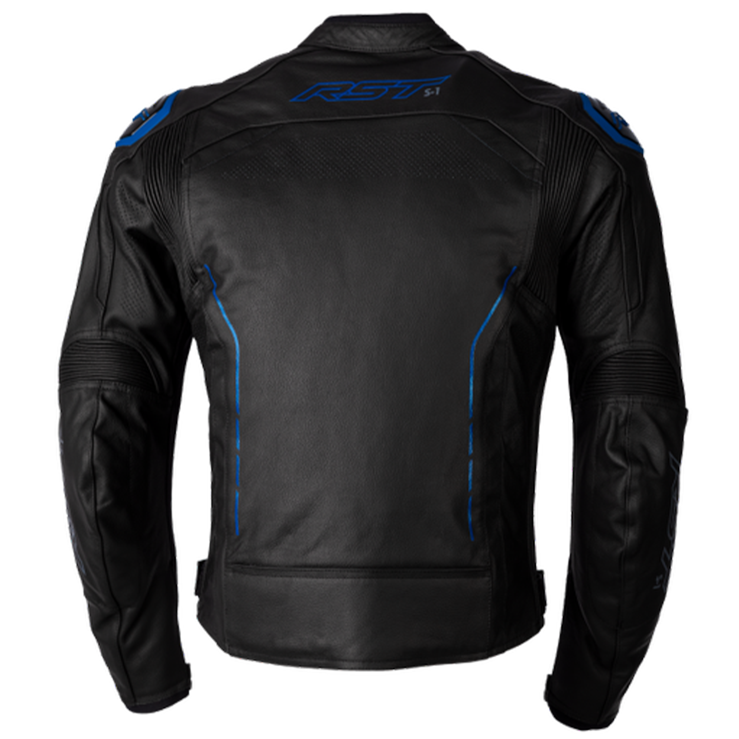 RST S1 (CE) Men's Leather Jacket - Black/Grey/Neon Blue (2977)