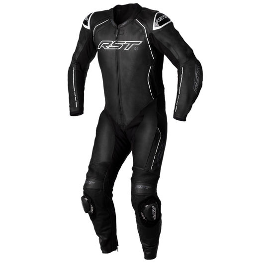RST S1 Men's One Piece Leather Suit - Black/White