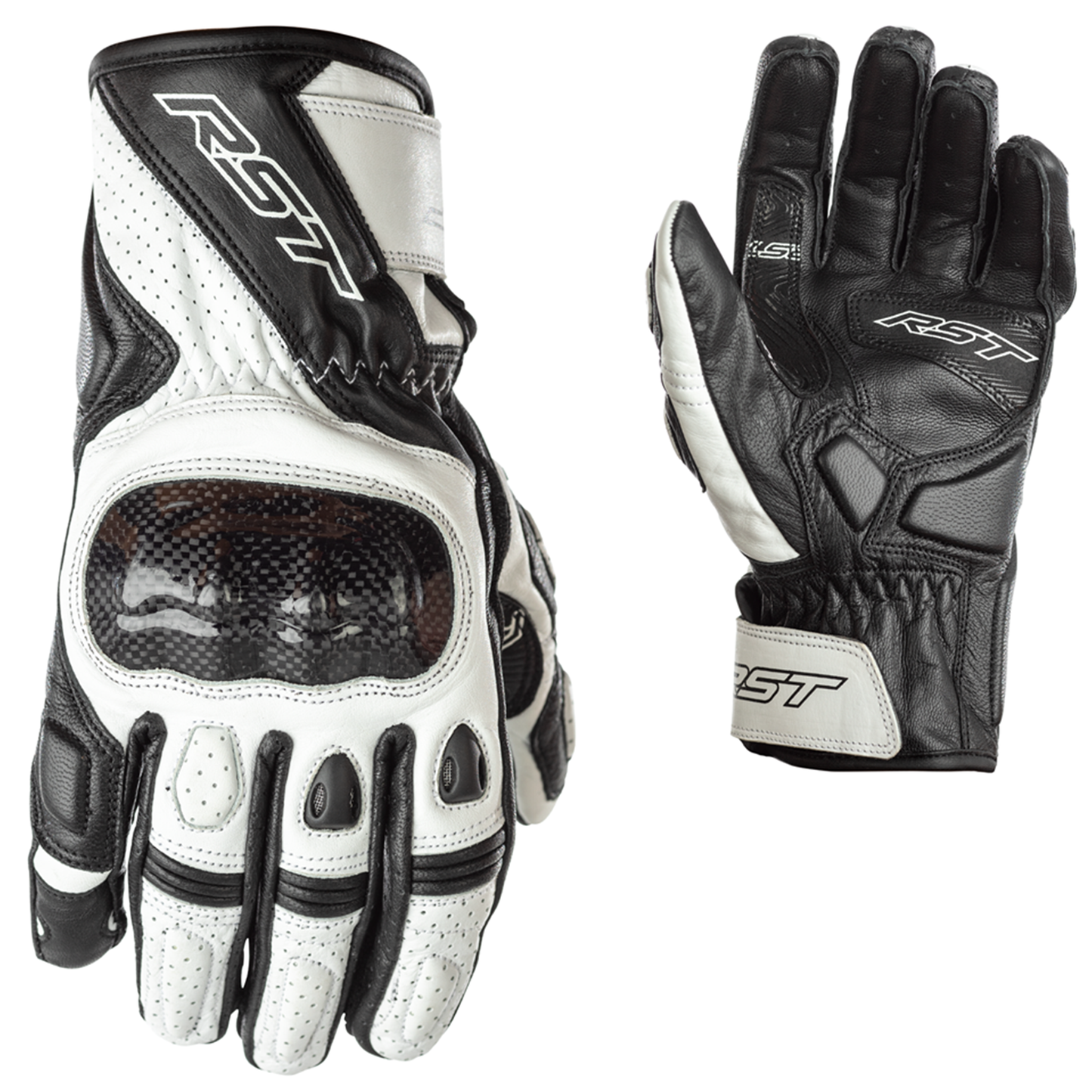 RST Stunt 3 III Ladies Leather Riding Gloves - CE Approved - White