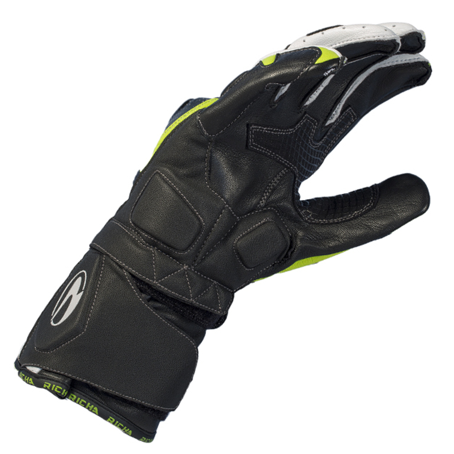 Richa Richa Ravine Gloves - Black/White/Yellow - Side View