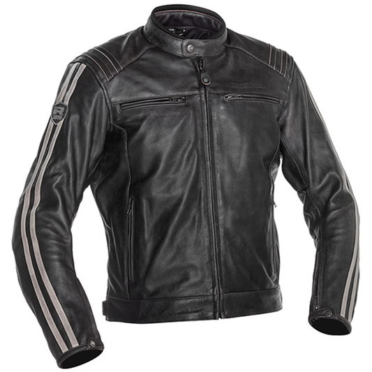 Richa Retro Race 3 Leather Jacket - Anthracite/Brown