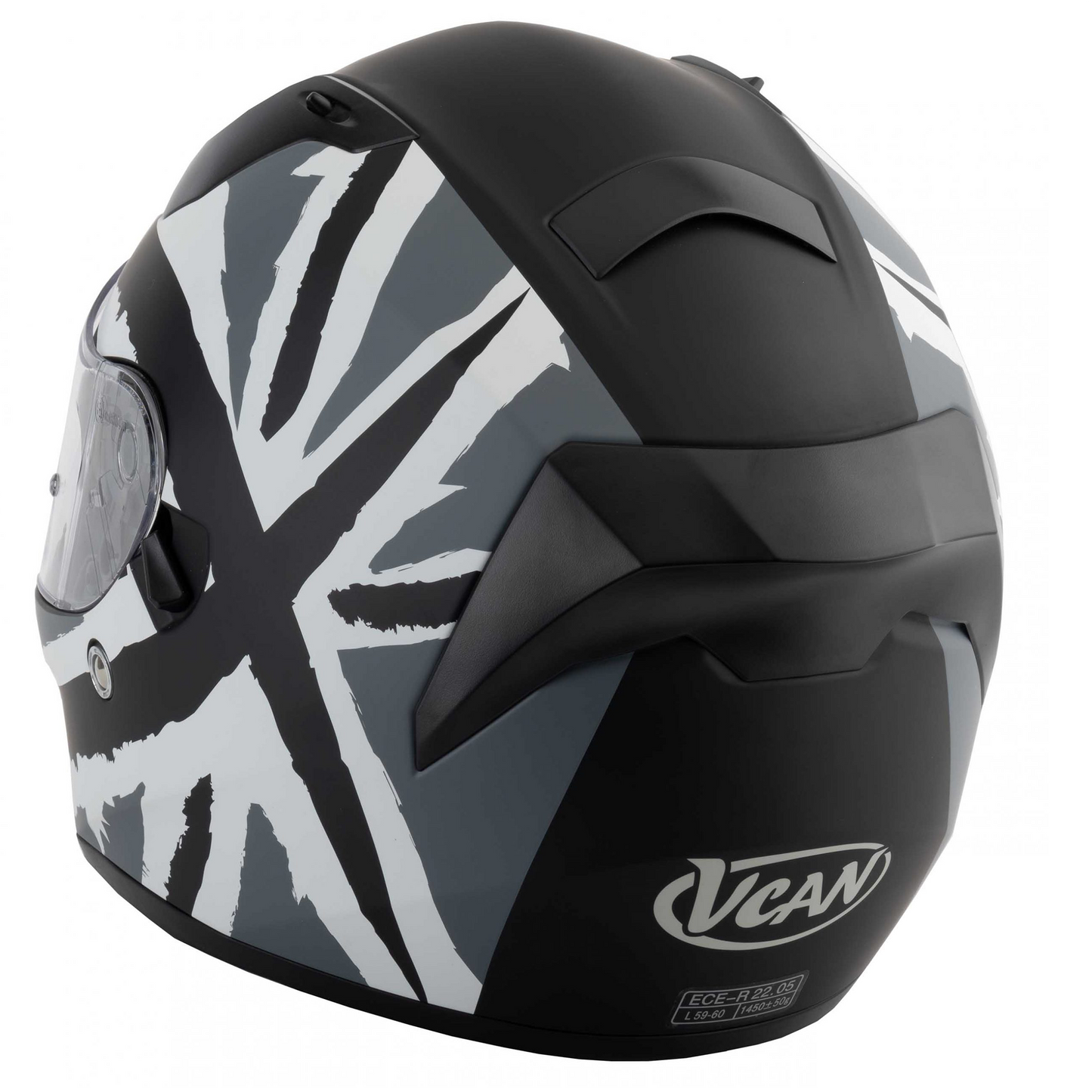Vcan Vcan V128 - Black Jack - Free Dark Visor - Detail View