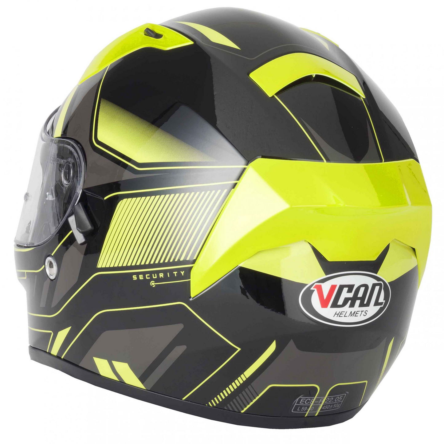 Vcan V128 - Helvet Yellow - Free Dark Visor