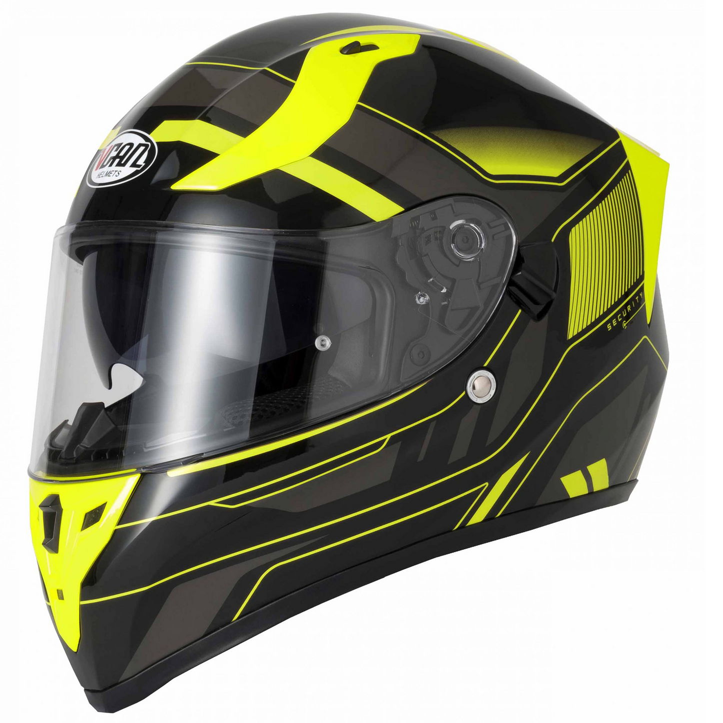 Vcan V128 - Helvet Yellow - Free Dark Visor
