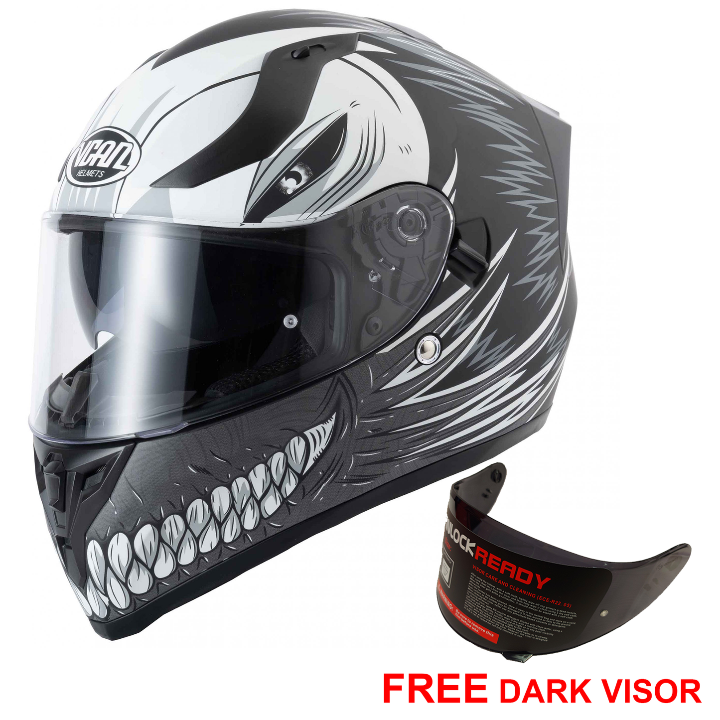 Vcan V128 - Hollow Matt Black - Free Dark Visor