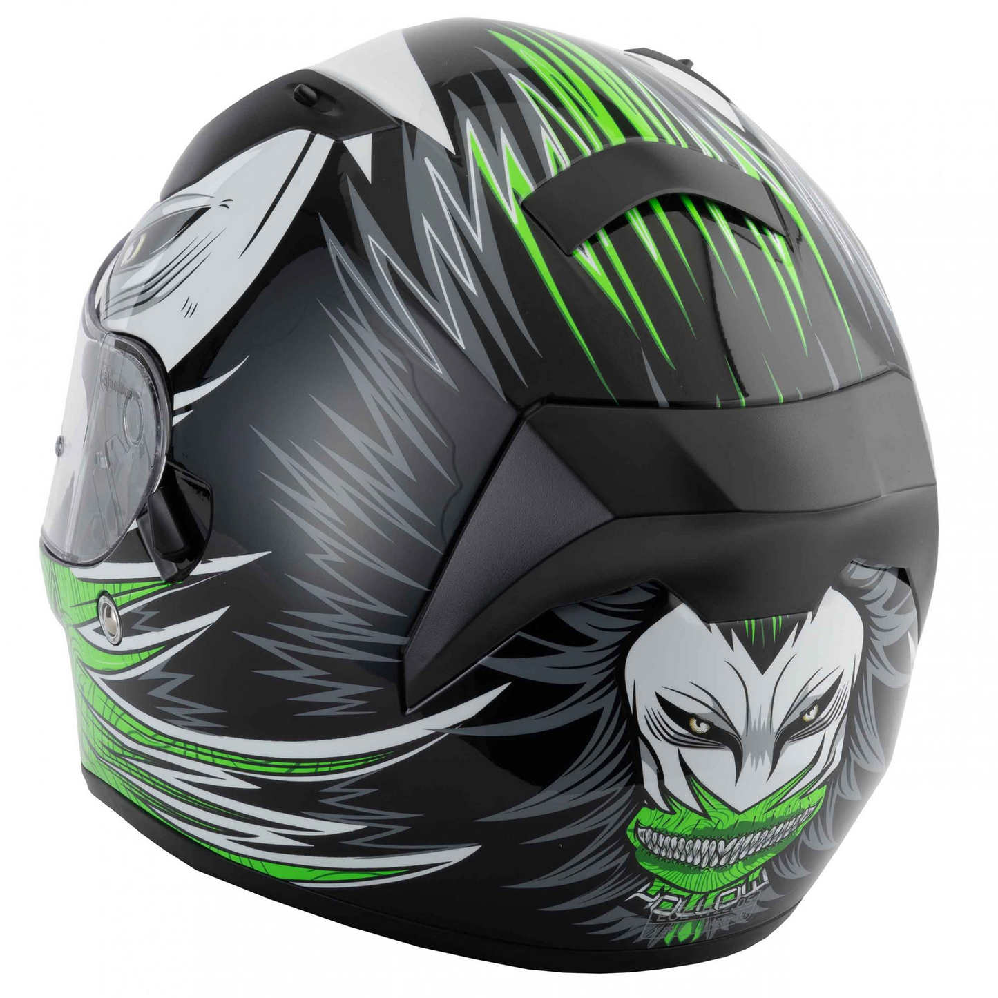 Vcan Vcan V128 - Hollow Green - Free Dark Visor - Rear View